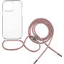 FIXED Pure Neck прозрачен калъф с връзка за iPhone 13 Pro - розов