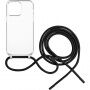 FIXED Pure Neck прозрачен калъф с връзка за iPhone 14 Pro - черен