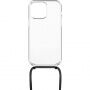 FIXED Pure Neck прозрачен калъф с връзка за iPhone 14 Pro - черен