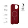 FIXED MagLeather кожен калъф с MagSafe за iPhone 13 - червен