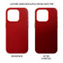 FIXED MagLeather кожен калъф с MagSafe за iPhone 13 - червен