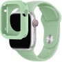 Силиконова каишка със силиконов калъф за Apple Watch 41мм / 40мм - зелен