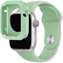 Силиконова каишка със силиконов калъф за Apple Watch 41мм / 40мм - зелен
