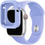 Силиконова каишка със силиконов калъф за Apple Watch 41мм / 40мм - виолетов