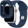 Силиконова каишка със силиконов калъф за Apple Watch 41мм / 40мм - тъмносин