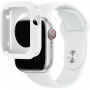 Силиконова каишка със силиконов калъф за Apple Watch 41мм / 40мм - бял