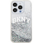 DKNY Liquid Glitter Arch Logo калъф за iPhone 14 Pro Max - сребърен