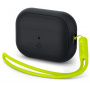 Spigen Silicone Fit силиконов калъф със закачалка за AirPods Pro 2 (2022) - черен металик