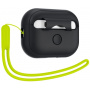 Spigen Silicone Fit силиконов калъф със закачалка за AirPods Pro 2 (2022) - черен металик