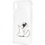 Karl Lagerfeld Fun Choupette No Rope Hard Case кейс за iPhone XS Max - прозрачен
