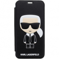 Karl Lagerfeld Ikonik Book калъф за iPhone X / XS - черна