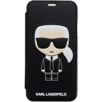 Karl Lagerfeld Ikonik Book калъф за iPhone XR - черна