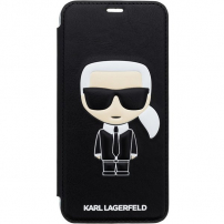 Karl Lagerfeld Ikonik Book калъф за iPhone XS Max - черна