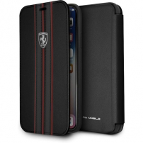 Ferrari Off Track Logo Book калъф за iPhone X / XS - черна