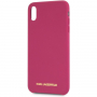 Karl Lagerfeld Gold Logo Silicone Case кейс за iPhone XS Max - цвят фуксия