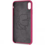 Karl Lagerfeld Gold Logo Silicone Case кейс за iPhone XS Max - цвят фуксия