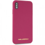 Karl Lagerfeld Gold Logo Silicone Case кейс за iPhone XS Max - цвят фуксия