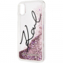 Karl Lagerfeld Signature TPU Glitter Star кейс за iPhone XS Max - розова