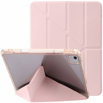 Калъф с прозрачна задна страна и стойка оригами за iPad Air 13" (2024-2026) - розово