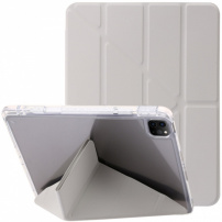 Калъф с прозрачна задна страна и стойка оригами за iPad Pro 11" (2024/2025) - сиво