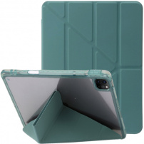 Калъф с прозрачна задна страна и стойка оригами за iPad Pro 11" (2024/2025) - петролносиньо
