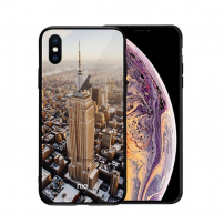 NXE кейс със стъклена задна страна за iPhone XS Max - Empire State Building