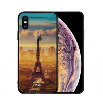 NXE кейс със стъклена задна страна за iPhone XS Max - Айфеловата кула