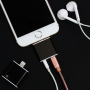 Адаптер / преходник от lightning към 3,5 mm жак с lightning конектор за Apple iPhone 8 / 8 Plus / 7 / 7 Plus / 6S / 6S Plus / 6 / 6 Plus