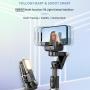 Q18 Многофункционален селфи Bluetooth Gimbal стик със стабилизатор и проследяване на движението за iPhone - черна