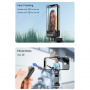 Q18 Многофункционален селфи Bluetooth Gimbal стик със стабилизатор и проследяване на движението за iPhone - черна