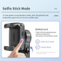 Q18 Многофункционален селфи Bluetooth Gimbal стик със стабилизатор и проследяване на движението за iPhone - черна