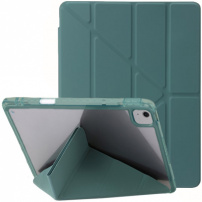 Калъф с прозрачна задна страна и стойка оригами за iPad Air 11" (2024-2026) - петролносиньо