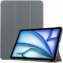 Калъф от PU кожа с функция заспиване за iPad Air 13" (2024-2026) - сиво