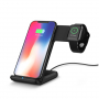 Стойка с безжично зареждане за iPhone / Apple Watch - черна