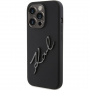 Karl Lagerfeld Karl Script Logo силиконов калъф за iPhone 15 Pro - черен