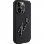 Karl Lagerfeld Karl Script Logo силиконов калъф за iPhone 15 Pro - черен