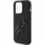 Karl Lagerfeld Karl Script Logo силиконов калъф за iPhone 15 Pro - черен