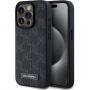 Калъф Karl Lagerfeld Monogram Metal Logo с MagSafe за iPhone 15 Pro Max - черен