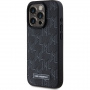Калъф Karl Lagerfeld Monogram Metal Logo с MagSafe за iPhone 15 Pro Max - черен