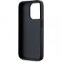 Karl Lagerfeld Saffiano Athleisure Stripe калъф с халка за iPhone 15 Pro - черен