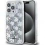 Калъф Karl Lagerfeld Liquid Glitter Monogram Gradient за iPhone 14 Pro Max - сребърен