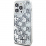 Калъф Karl Lagerfeld Liquid Glitter Monogram Gradient за iPhone 14 Pro Max - сребърен