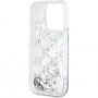 Калъф Karl Lagerfeld Liquid Glitter Monogram Gradient за iPhone 15 Pro Max - сребърен