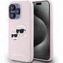 Силиконов калъф Karl Lagerfeld Double Heads с MagSafe за iPhone 15 Pro - розов