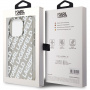 Калъф Karl Lagerfeld IML Electroplated Repeated Logo за iPhone 15 Pro Max - сребърен