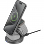 Безжично зарядно устройство ENERGEA 3в1 GoMag Gyre MagSafe за iPhone / Apple Watch / AirPods - сива