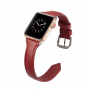 Стилна каишка от кожа за Apple Watch Ultra 49mm / 46mm / 45mm / 44mm / 42mm - червена