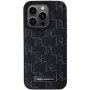Калъф Karl Lagerfeld Monogram Metal Logo с MagSafe за iPhone 15 Pro Max - черен
