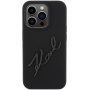 Karl Lagerfeld Karl Script Logo силиконов калъф за iPhone 15 Pro - черен