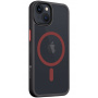 Прозрачен калъф Tactical Hyperstealth 2.0 с MagSafe за iPhone 14 - черно-червено